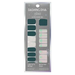 NEW: Dashing Diva Gloss - Tree Skirt - Nail Gel Strips - Holiday Green Christmas